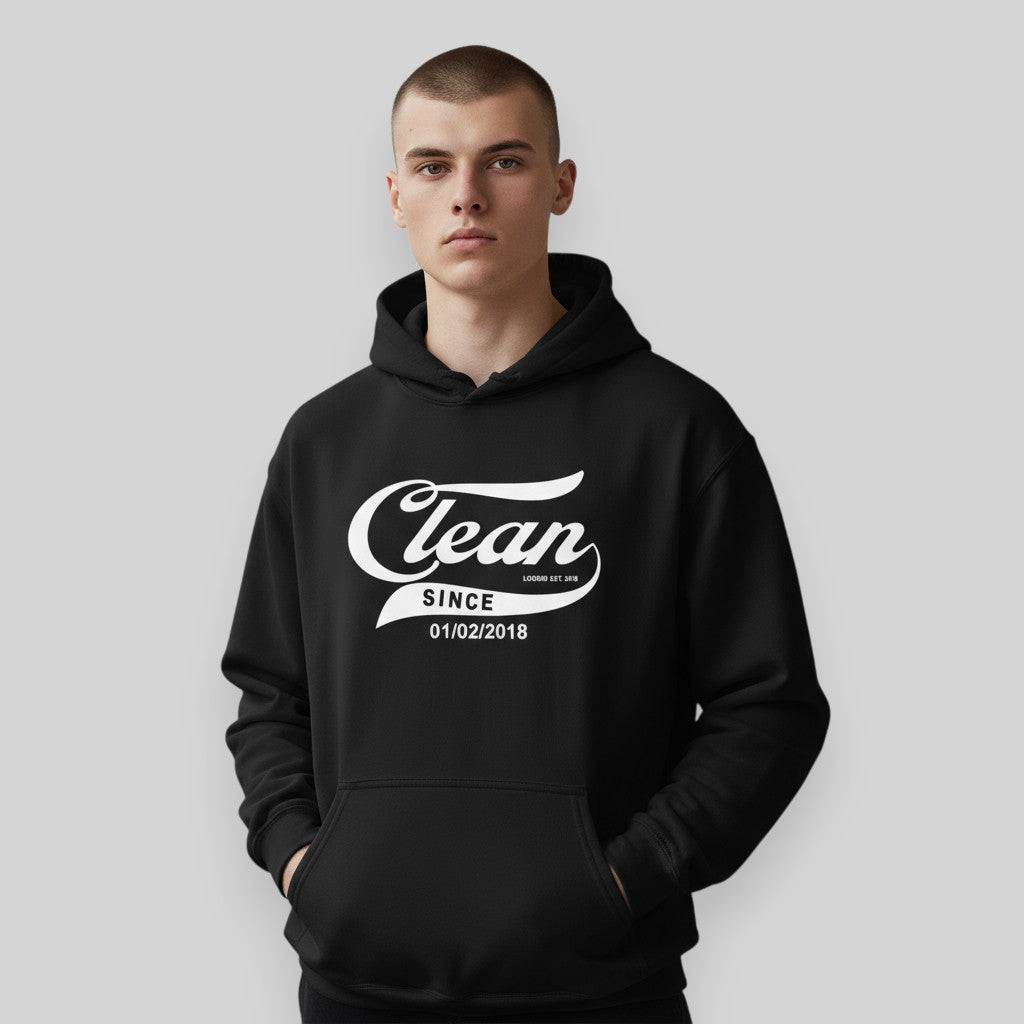Recovery Hoodie | Men's Clean & Sober Hoodie with Custom Sobriety Date