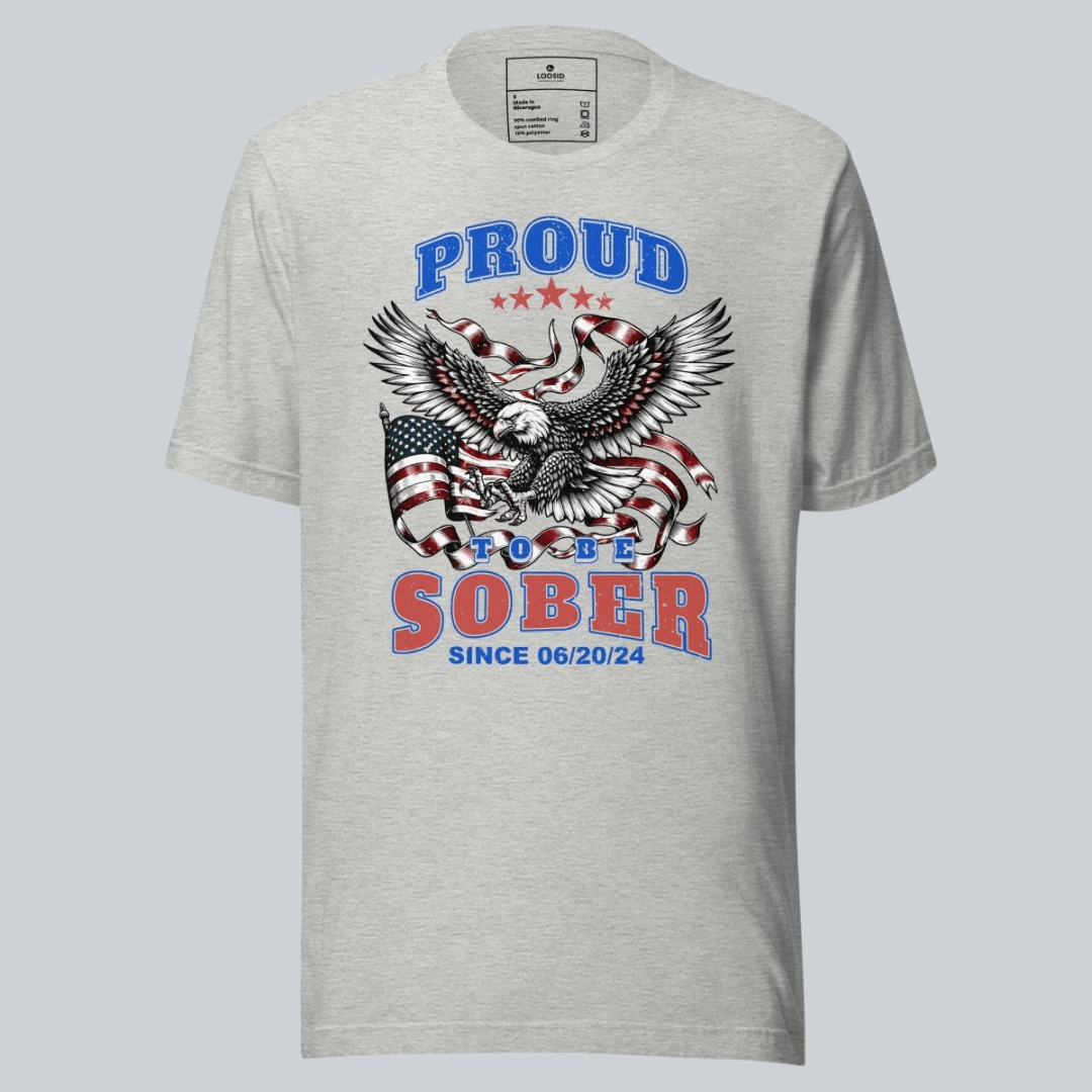 Sober T Shirt | Proud To Be Sober Tee with Personalized Date