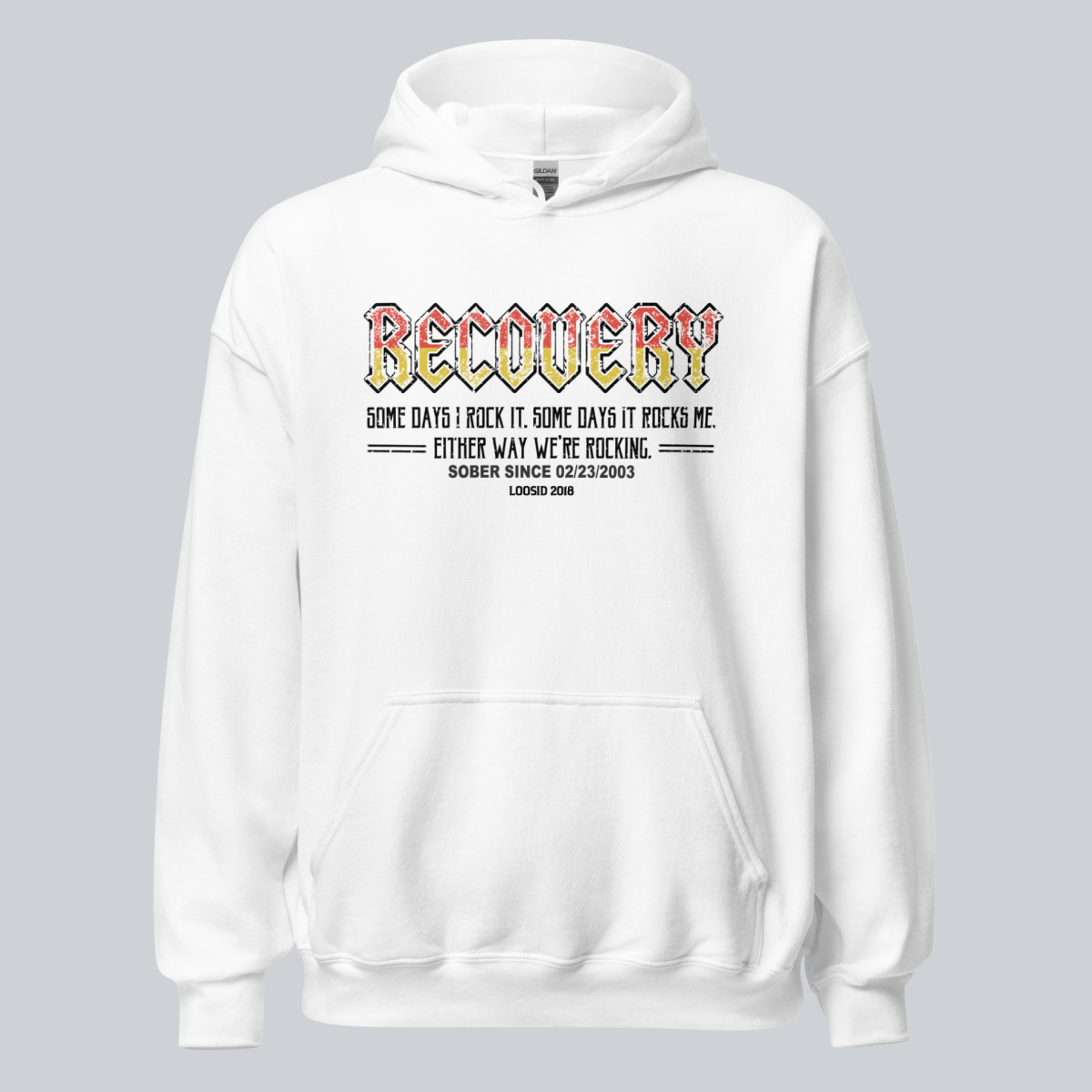Recovery Hoodie | Women's Recovery Rock Hoodie with Personalized Date