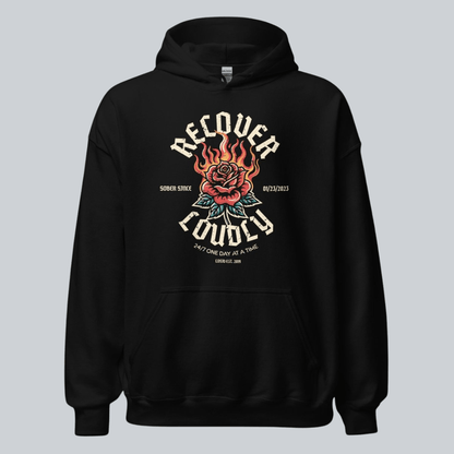 Recovery Hoodie | Recover Loudly Women’s Custom Sobriety Date