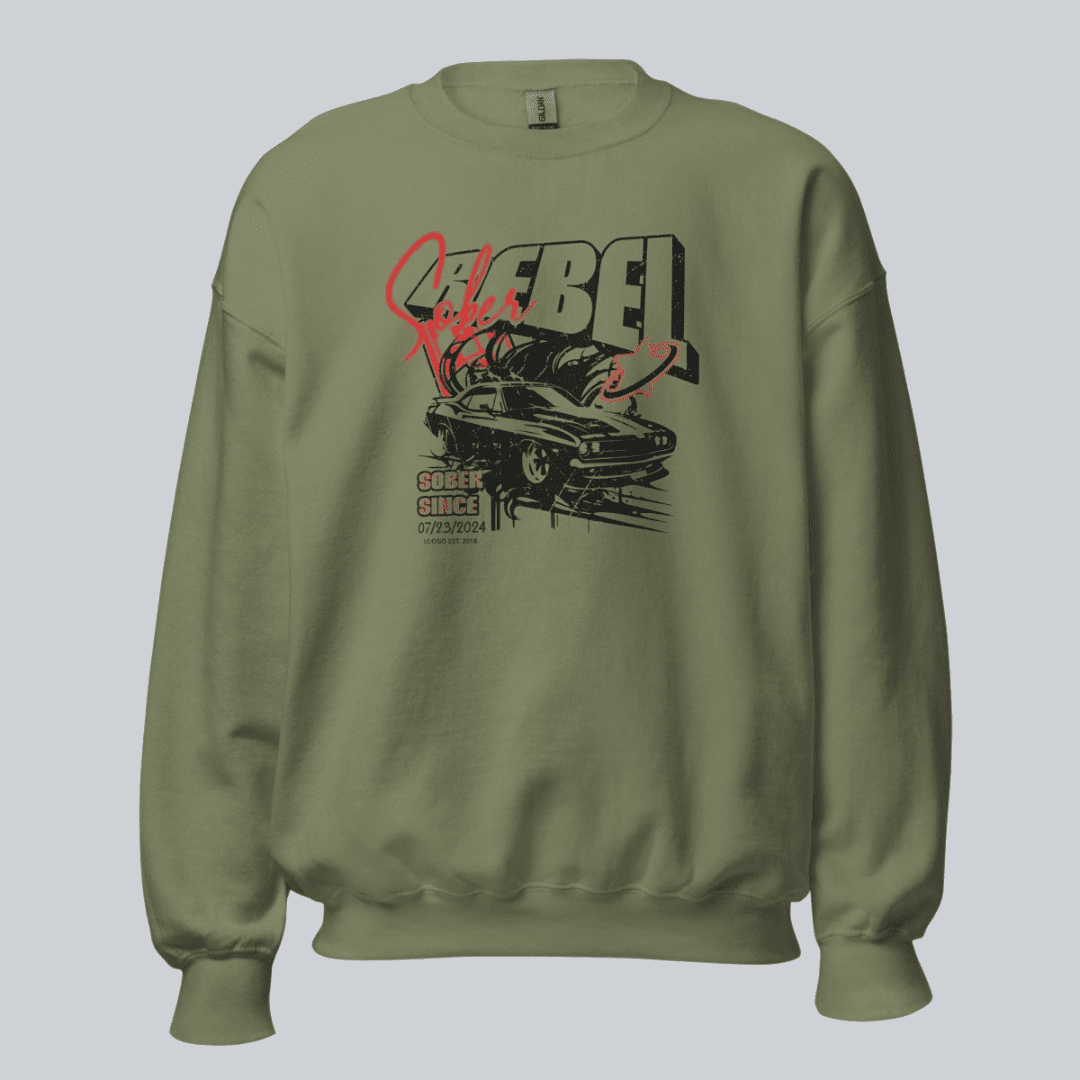 Sober Rebel Sobriety Sweatshirt | Custom Recovery Date