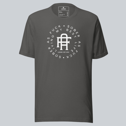 Living My Best Life Sober T Shirt lifestyle view (view 5)