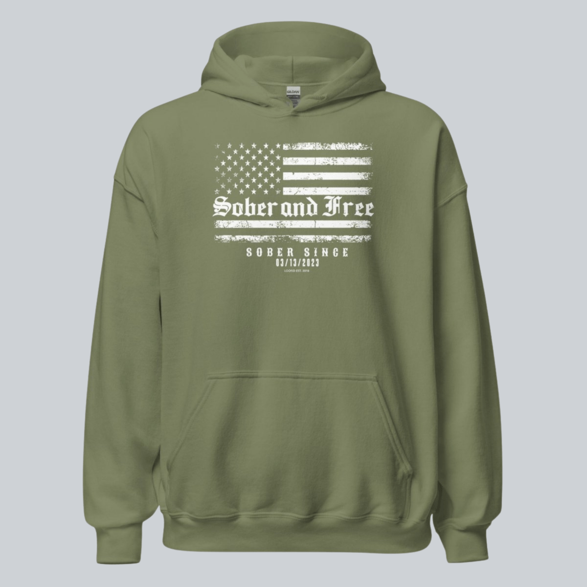 Recovery Hoodie | Sober and Free Custom Sobriety Date Hoodie