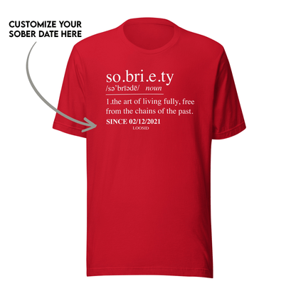 Sobriety Definition Men's T-Shirt w/Personalize Sober Date
