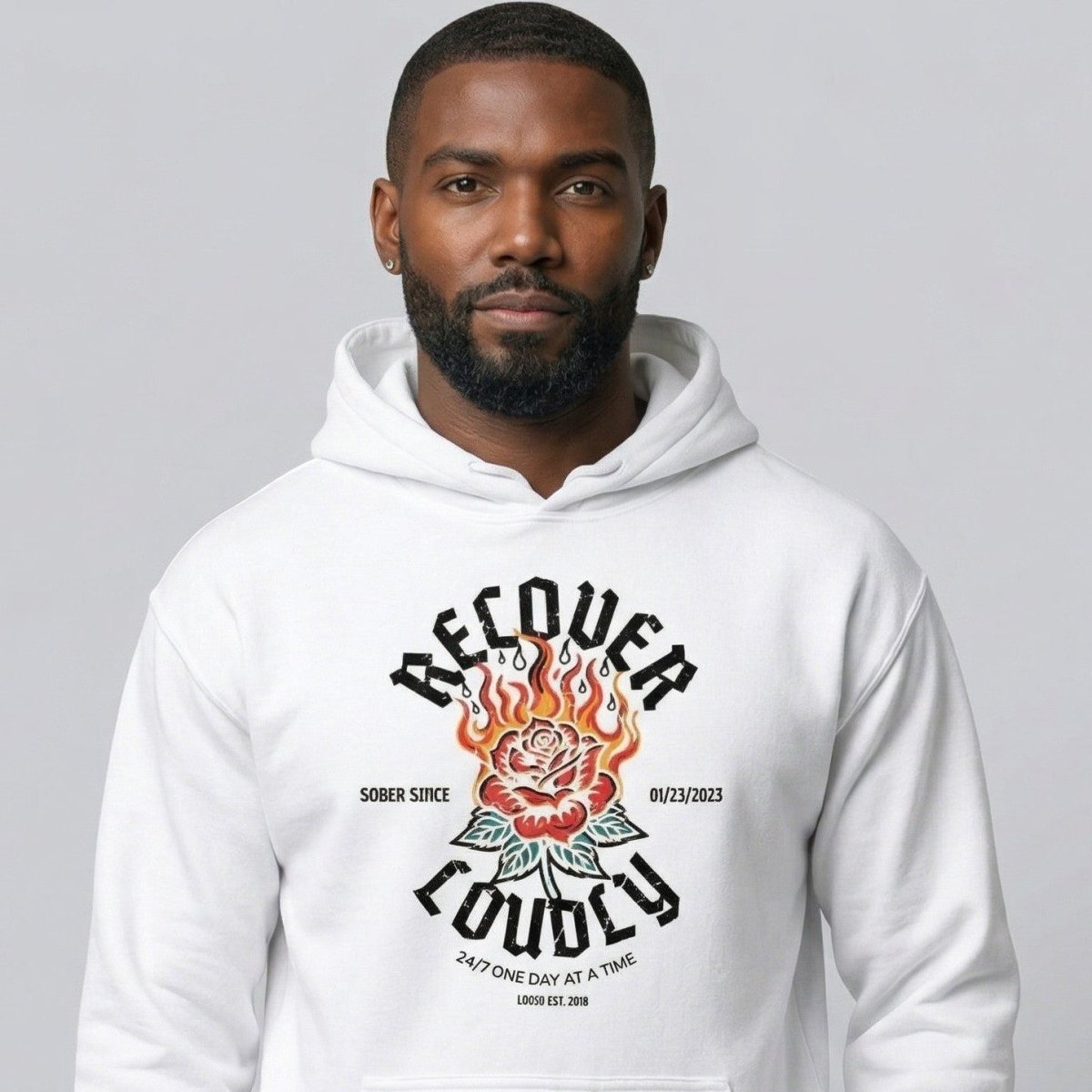 Recovery Hoodie | Recover Loudly Custom Sobriety Date Hoodie