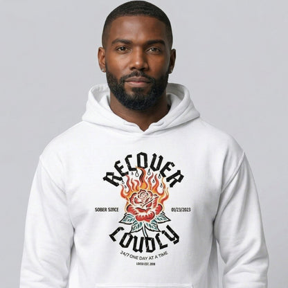 Recovery Hoodie | Recover Loudly Custom Sobriety Date Hoodie