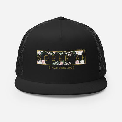 Sobriety Hat | Women's Sober AF Floral Trucker