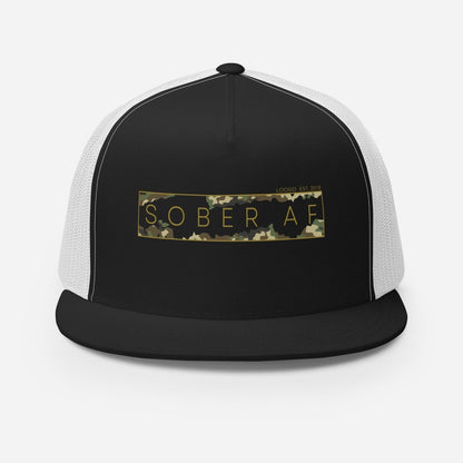 Sober Hat | Sober AF Camo Trucker
