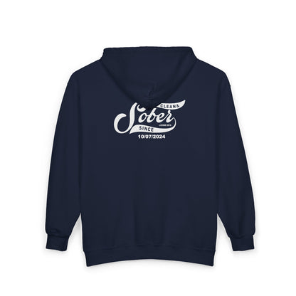 Recovery Zip Hoodie | Men's Sober Since Front & Back Print