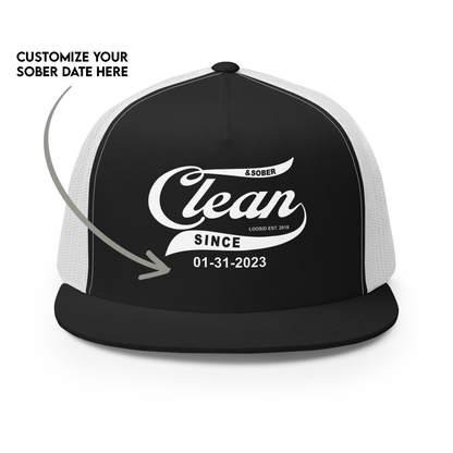 Sober Hat | Clean Since Trucker Hat with Custom Sobriety Date