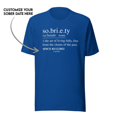 Sobriety Definition Men's T-Shirt w/Personalize Sober Date