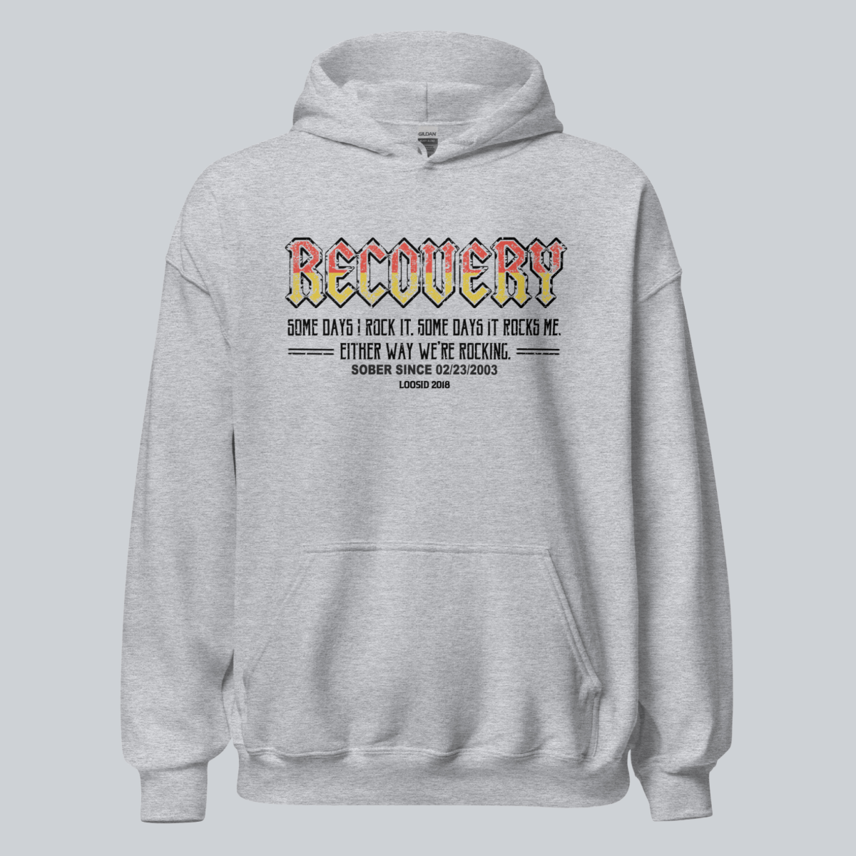 Recovery Hoodie | Women's Recovery Rock Hoodie with Personalized Date
