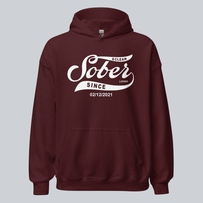 Recovery Hoodie | Women's Sober Since Hoodie with Custom Sober Date