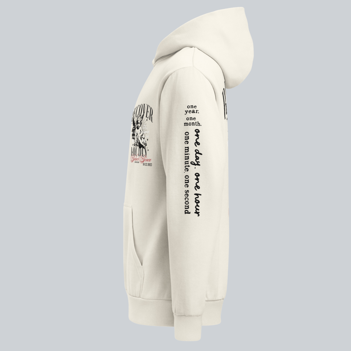 classic sober hoodie apparel shot