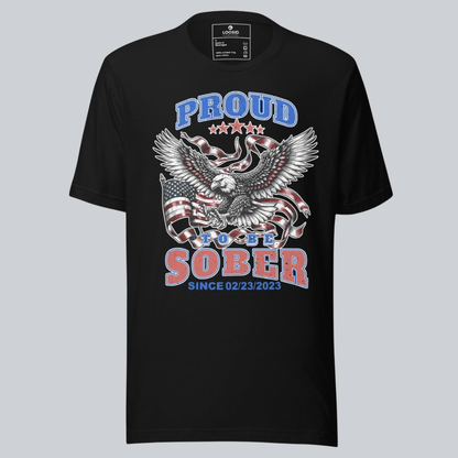 Sober T Shirt | Proud To Be Sober Tee with Personalized Date