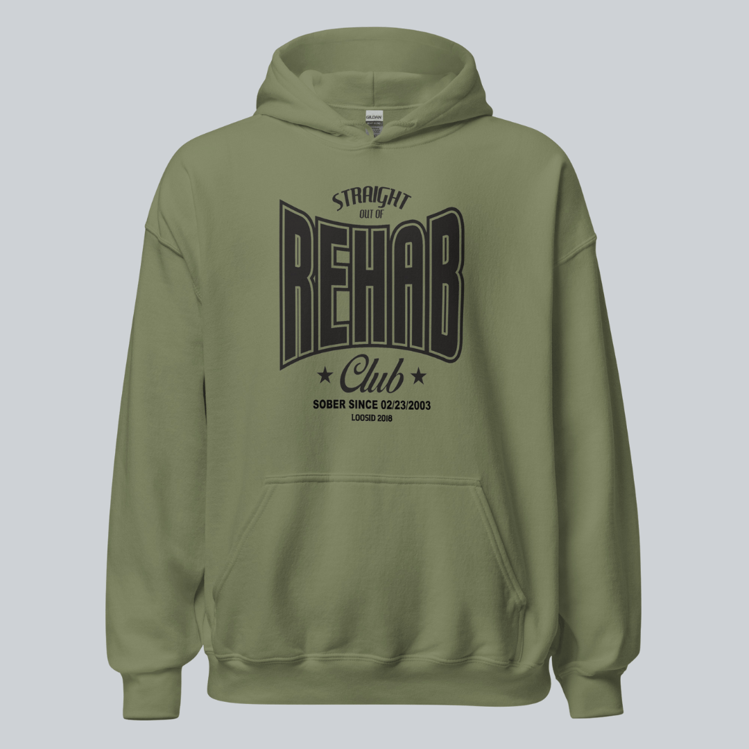 Recovery Hoodie | Men's Rehab Hoodie with Personalized Date