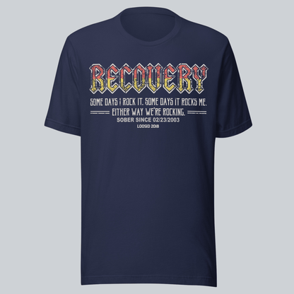 Recovery T-shirt | Women's Recovery Rock T-shirt with Personalized Date
