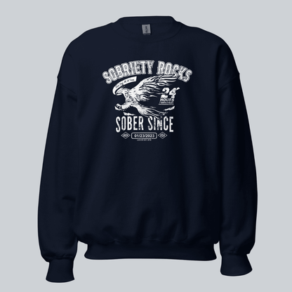 Sobriety Rocks | Women's Sober Since Sweatshirt with Custom Sobriety Date