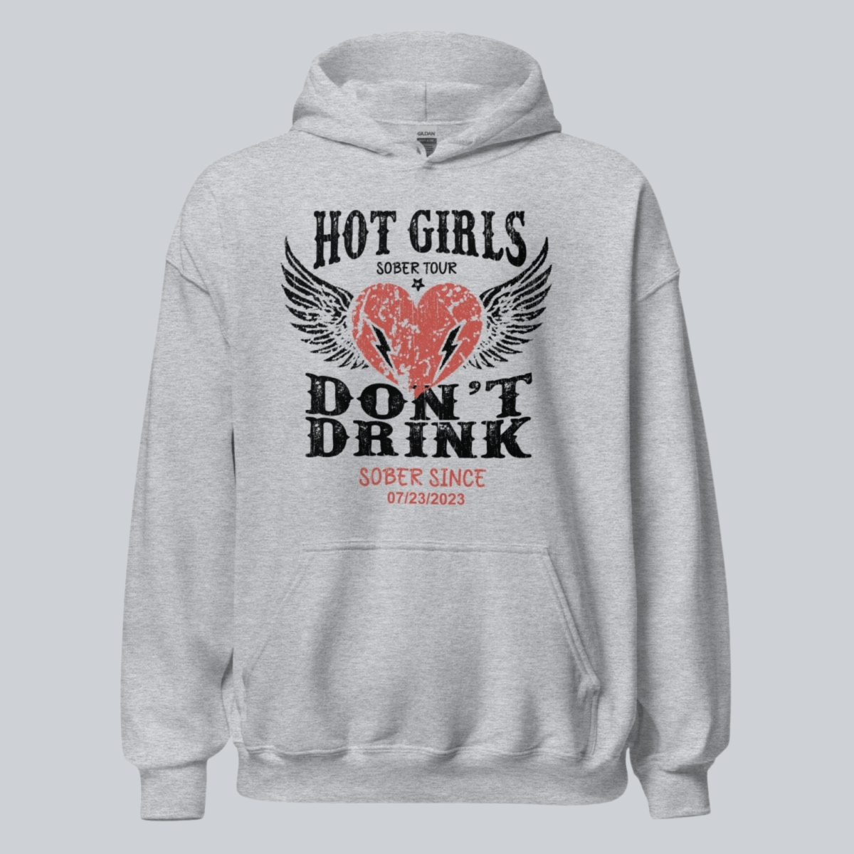 Recovery Hoodie | Hot Girls Custom Sobriety Date Hoodie
