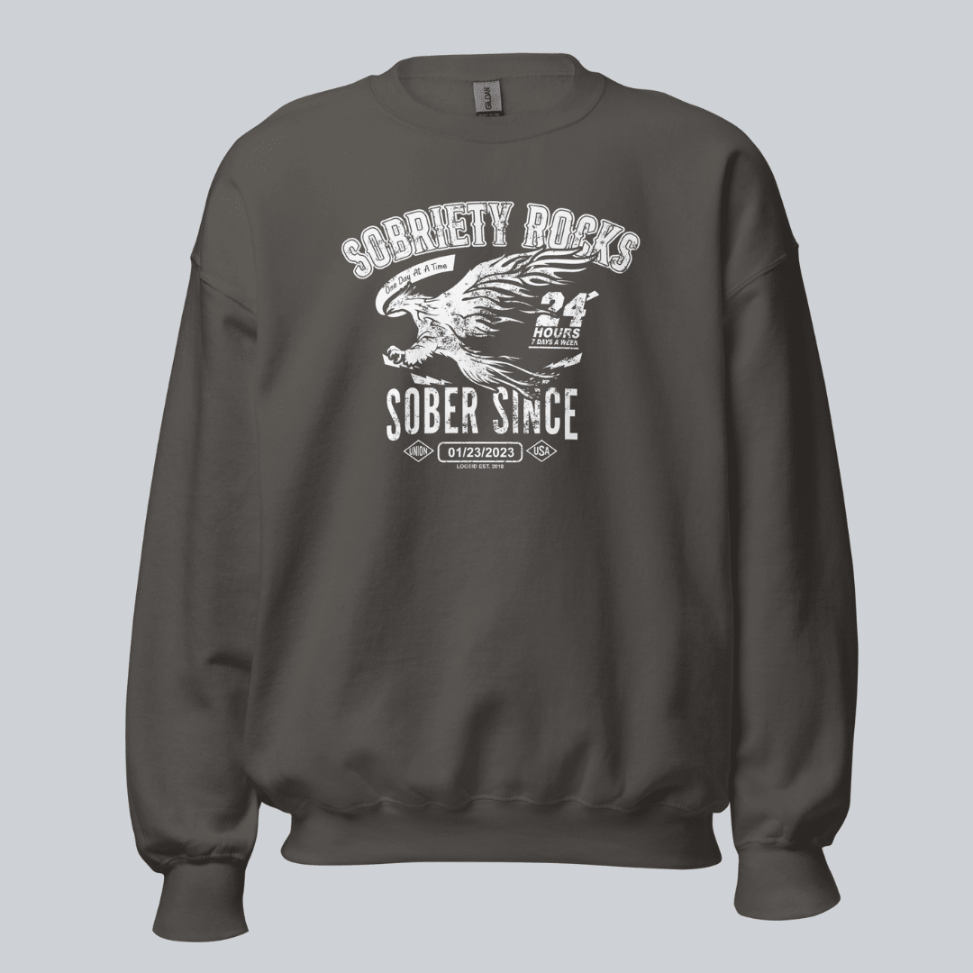 Sobriety Rocks | Women's Sober Since Sweatshirt with Custom Sobriety Date