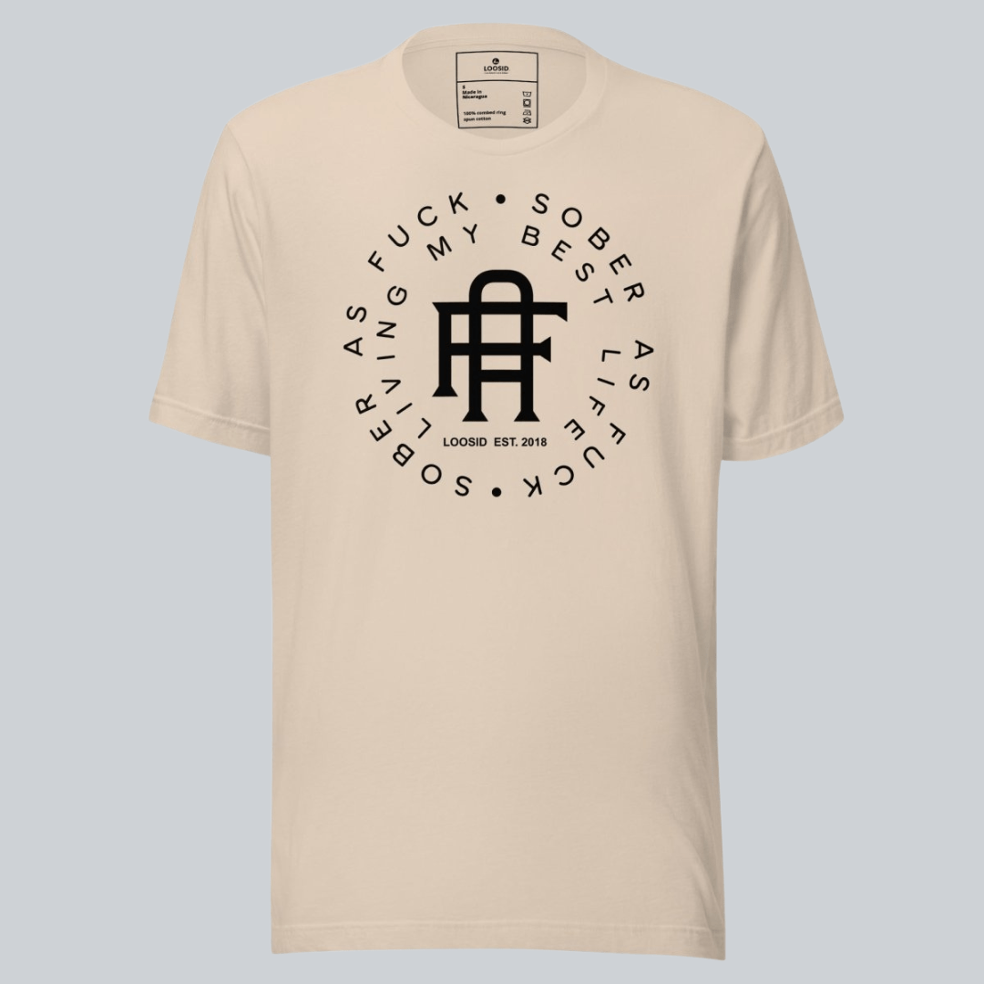 Living My Best Life Sober T Shirt back view (view 7)