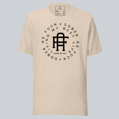 Living My Best Life Sober T Shirt back view (view 7)