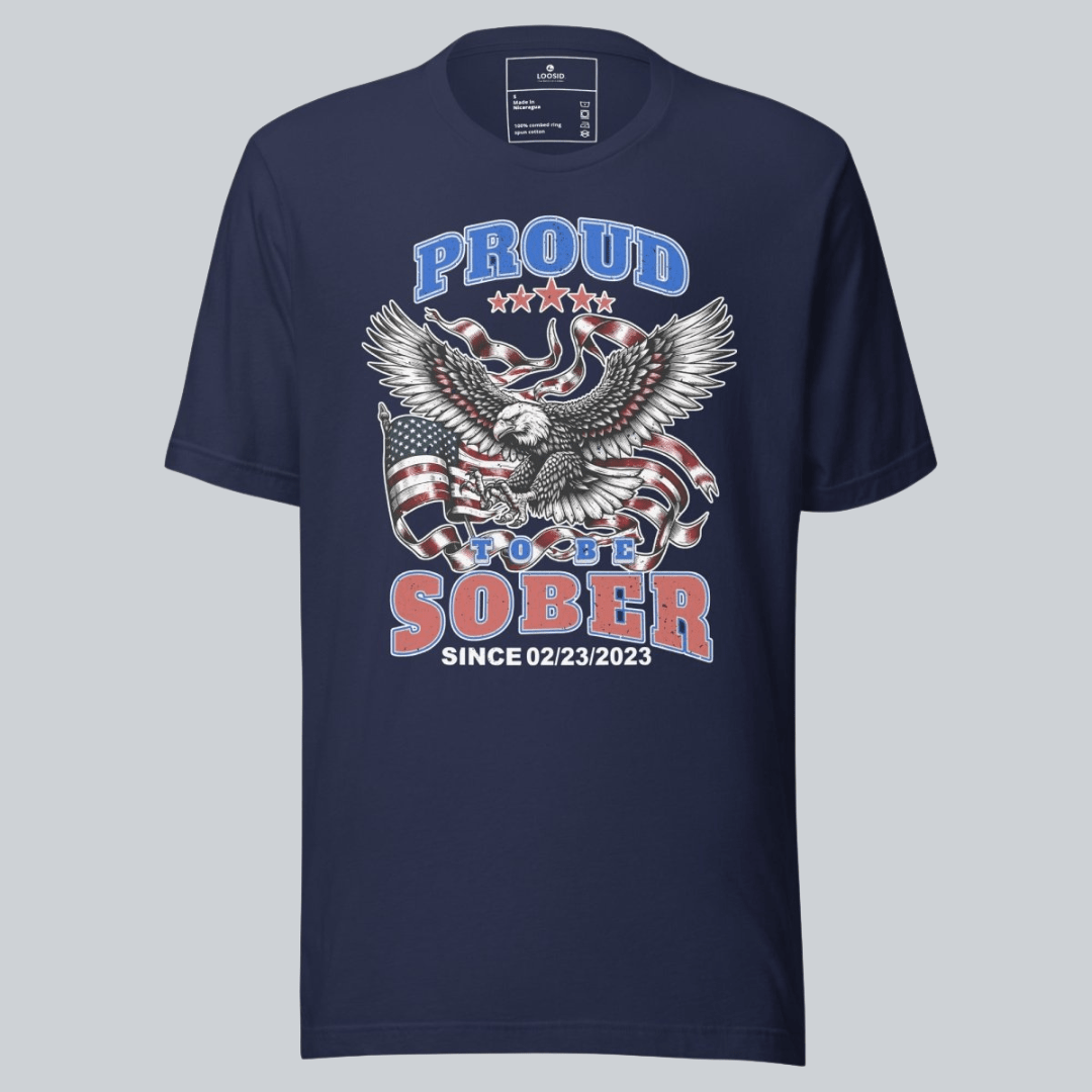 Sober T Shirt | Proud To Be Sober Tee with Personalized Date