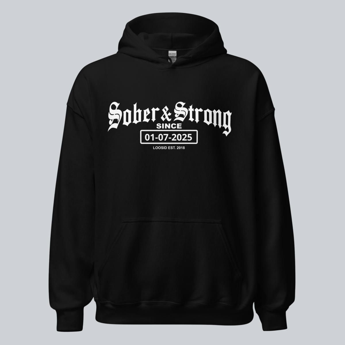 Recovery Hoodie | Women’s Old School Sober Hoodie with Custom Date