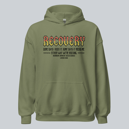 Recovery Hoodie | Men's Recovery Rock Hoodie with Personalized Date