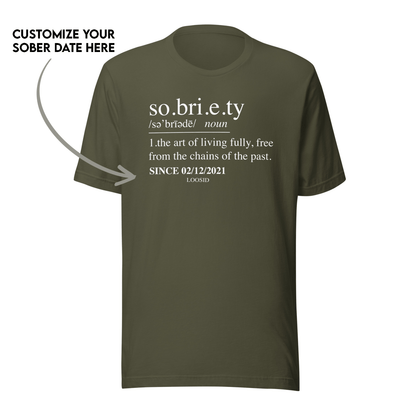Sobriety Definition Men's T-Shirt w/Personalize Sober Date