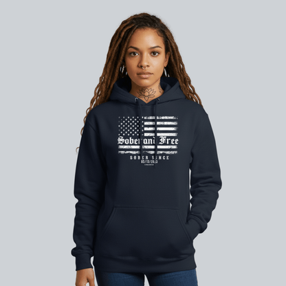 Recovery Hoodie | Sober and Free Custom Sobriety Date Sweatshirt