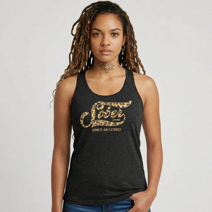 Leopard Sober Since Sober Tank Top graphic detail (view 4)