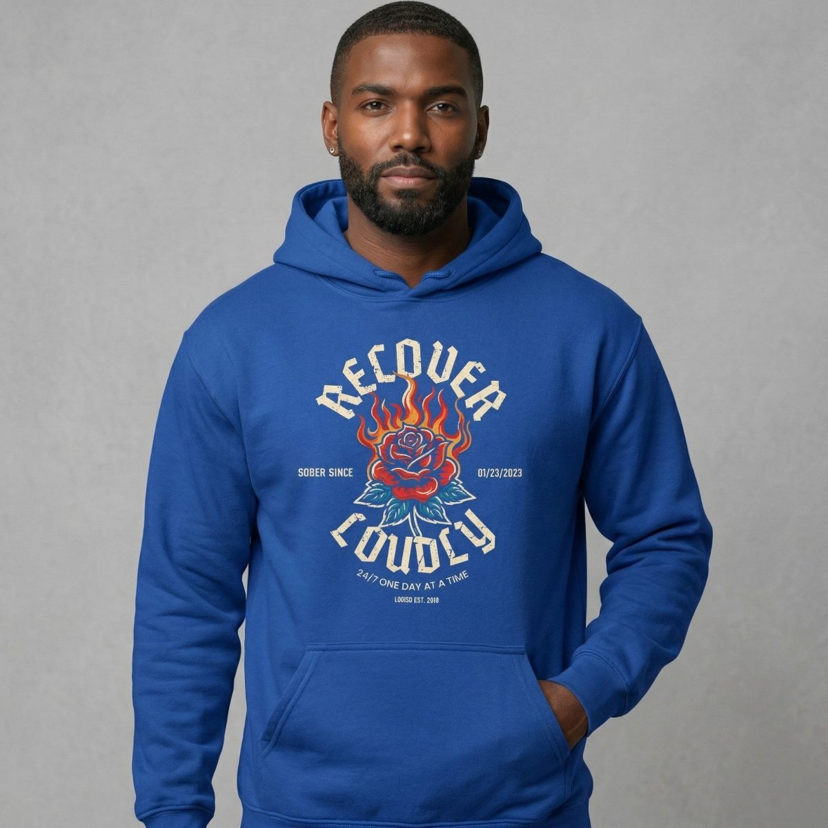 Recovery Hoodie | Recover Loudly Custom Sobriety Date Hoodie