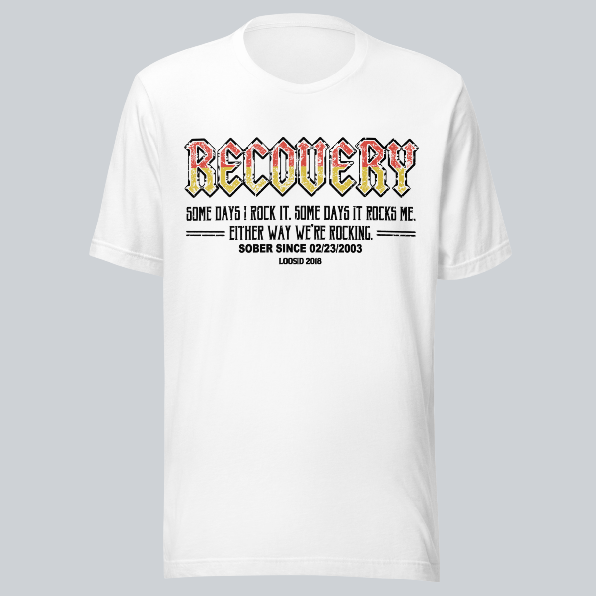 Recovery T-shirt | Women's Recovery Rock T-shirt with Personalized Date