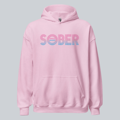 Recovery Hoodie | Retro Sobriety Date Hoodie with Personalized Date