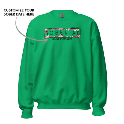 Empowering recovery hoodie with custom date personalization