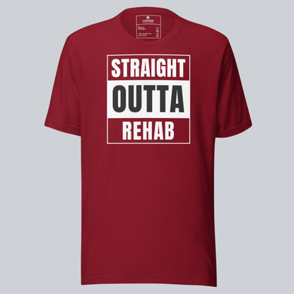 Straight Outta Rehab Sober T Shirt fit detail (view 9)