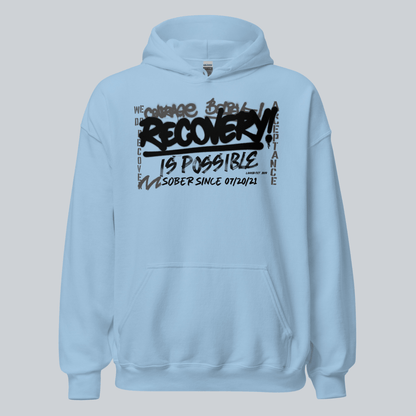 Recovery Hoodie | Men’s Recovery Is Possible Hoodie with Date