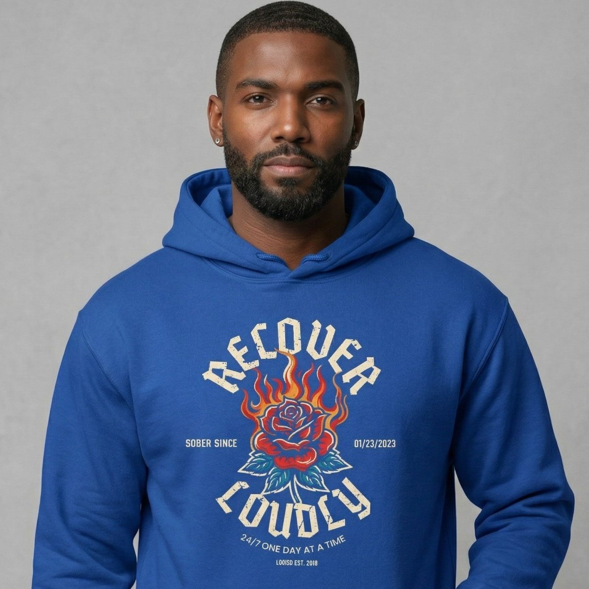 Recovery Hoodie | Recover Loudly Custom Sobriety Date Hoodie