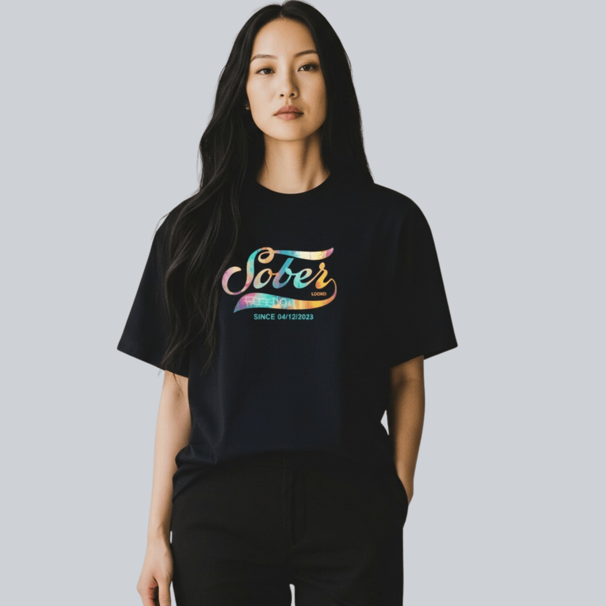 comfortable sober t shirt lifestyle photo