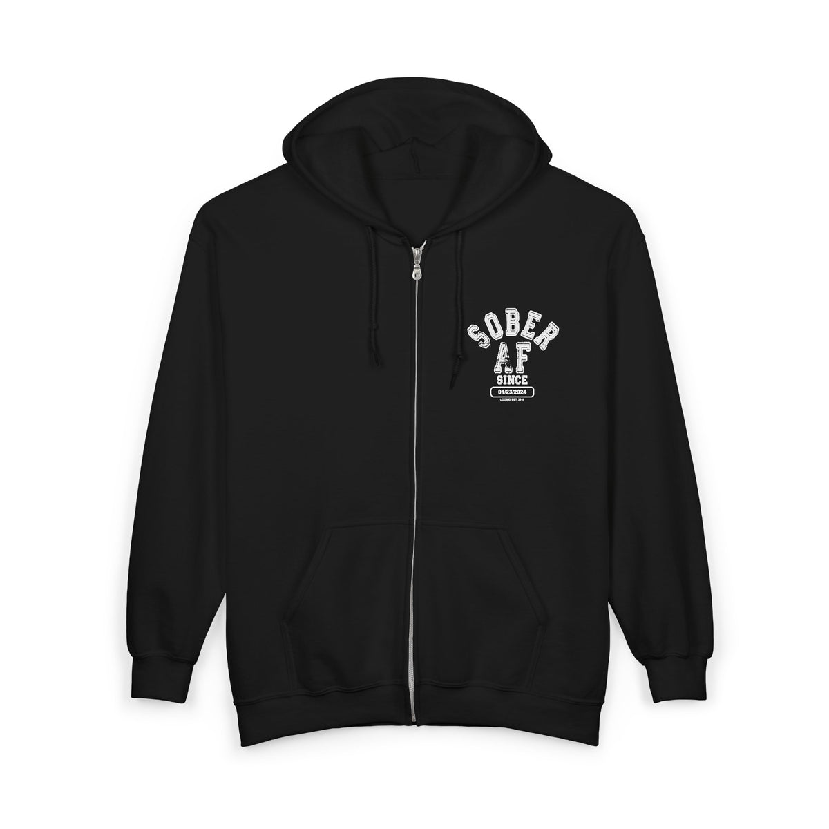 Recovery Zip Hoodie | Men's Sober AF Front & Back Print