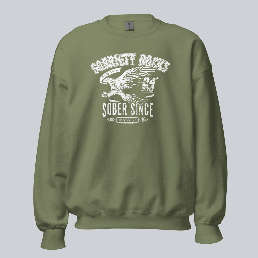 Sobriety Rocks | Women's Sober Since Sweatshirt with Custom Sobriety Date