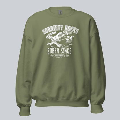 Sobriety Rocks | Women's Sober Since Sweatshirt with Custom Sobriety Date