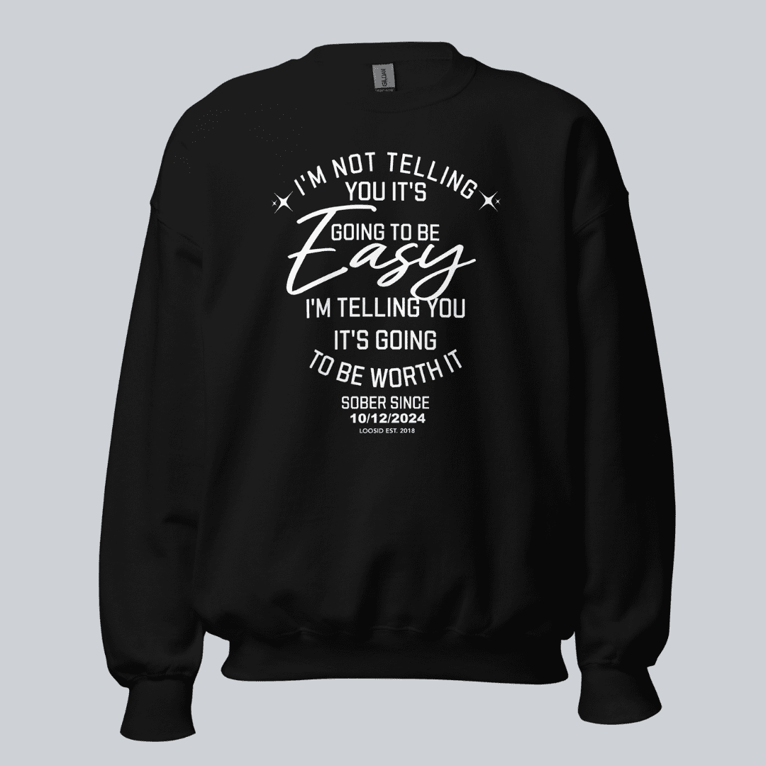 I’m Not Telling Sobriety Sweatshirt | Custom Recovery Date