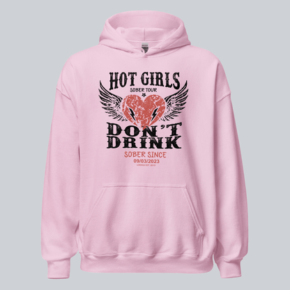 Recovery Hoodie | Hot Girls Custom Sobriety Date Hoodie