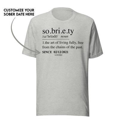 Sobriety Definition Men's T-Shirt w/Personalize Sober Date