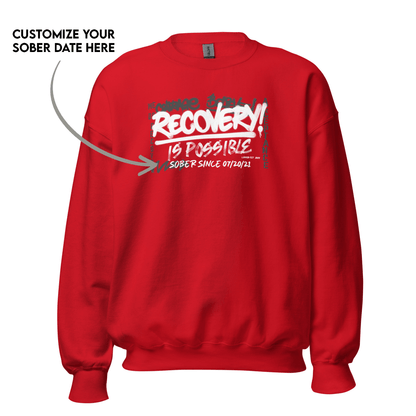 Women’s Recovery Is Possible Sweatshirt w/ Personalized Sobriety Date