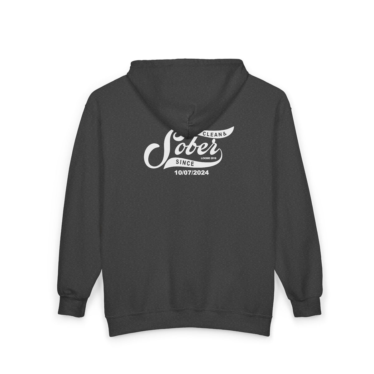 Recovery Zip Hoodie | Men's Sober Since Front & Back Print