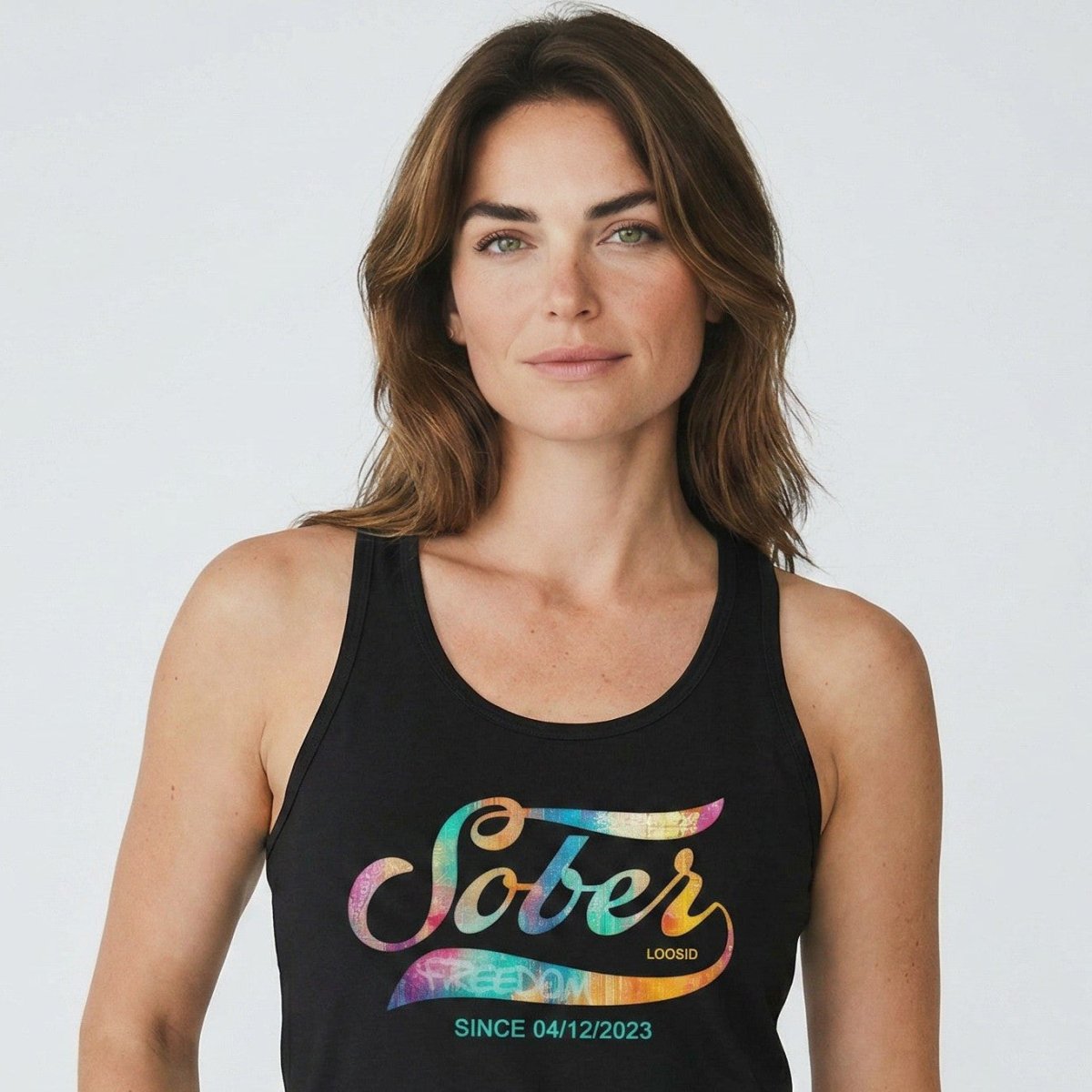 Sober T Shirt | Women’s Sober Since Racerback Tank with Date