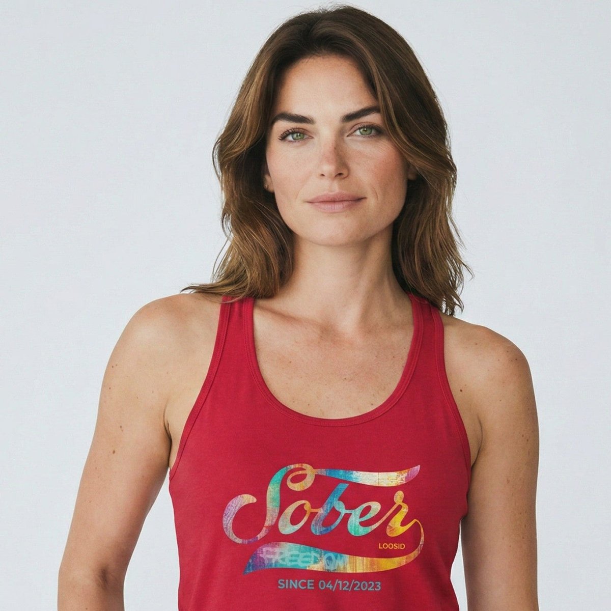 Sober T Shirt | Women’s Sober Since Racerback Tank with Date